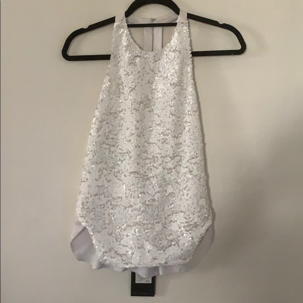 NWT Stylestalker white sequin top
